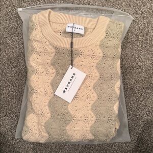 Mavrans Cream and Green Sweater